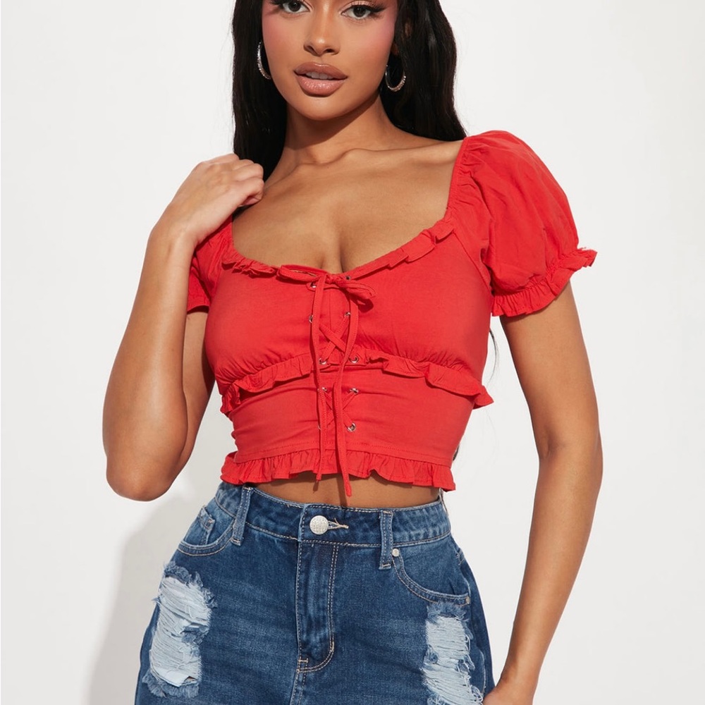 Red crop top